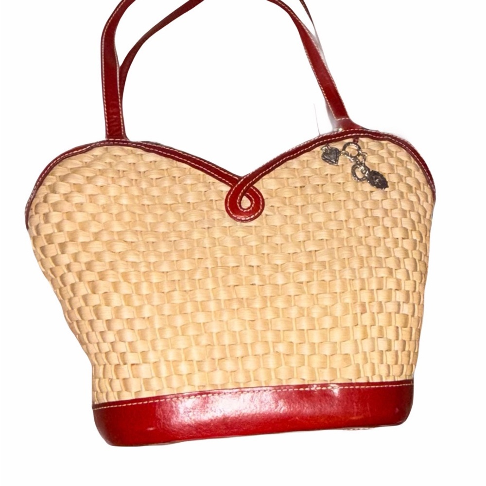 Vintage Brighton  Red and Tan Woven Women's Bag